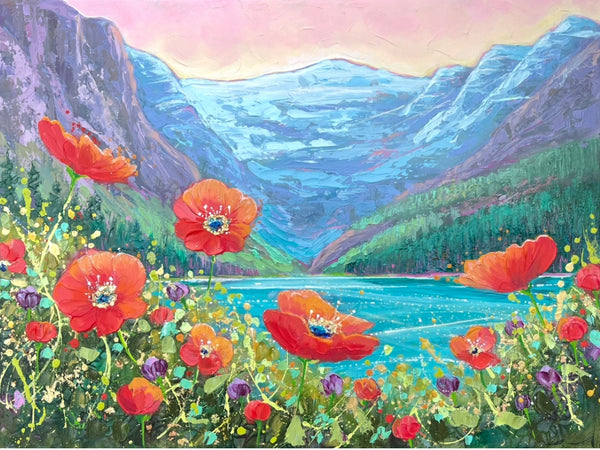 Poppies at Lake Louise 18x24