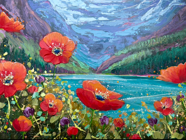 Poppies at Lake Louise 18x24