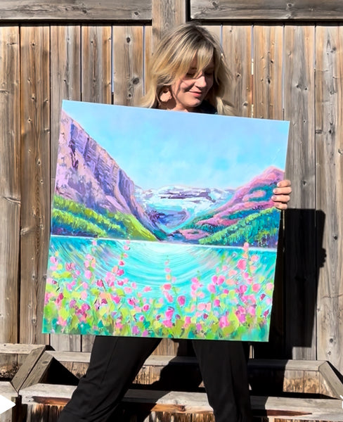 Lake Louise Wildflowers 24x24