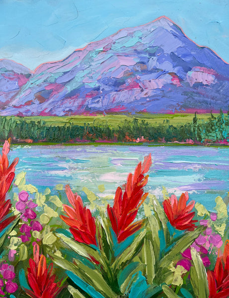 Indian Paintbrushes at Pyramid Lake 14x18