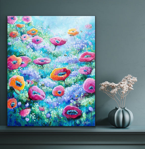 Poppies and Verbena 22X28