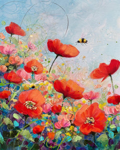 Poppies and Bees (Print or Card)