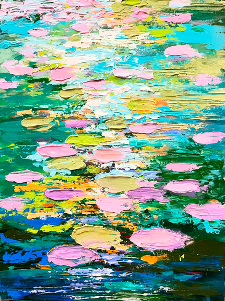 Lily Pads 9x12 wood block (50% off) now $82.50