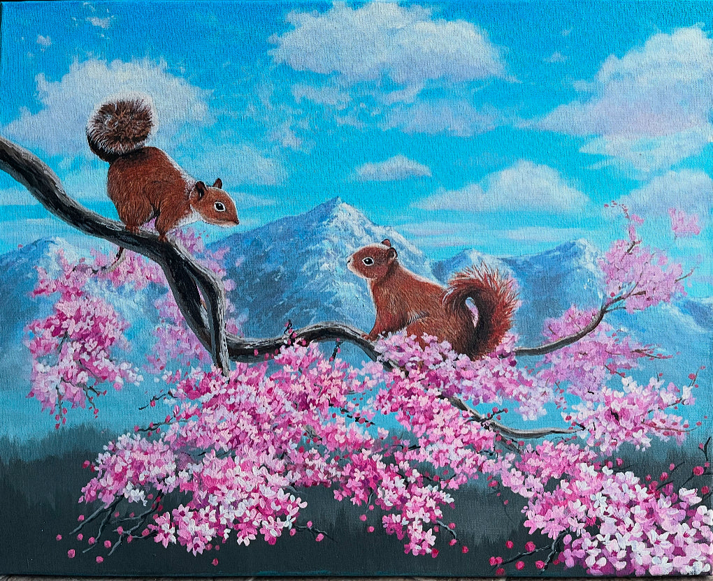 Mountain Squirrels 16x20 (50% off) now $125