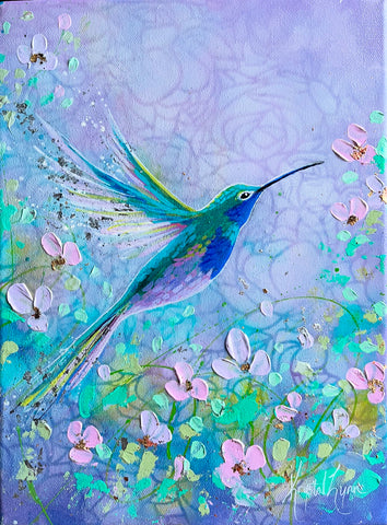 Hummingbird Bliss I 9x12 (50%off) now $107.50