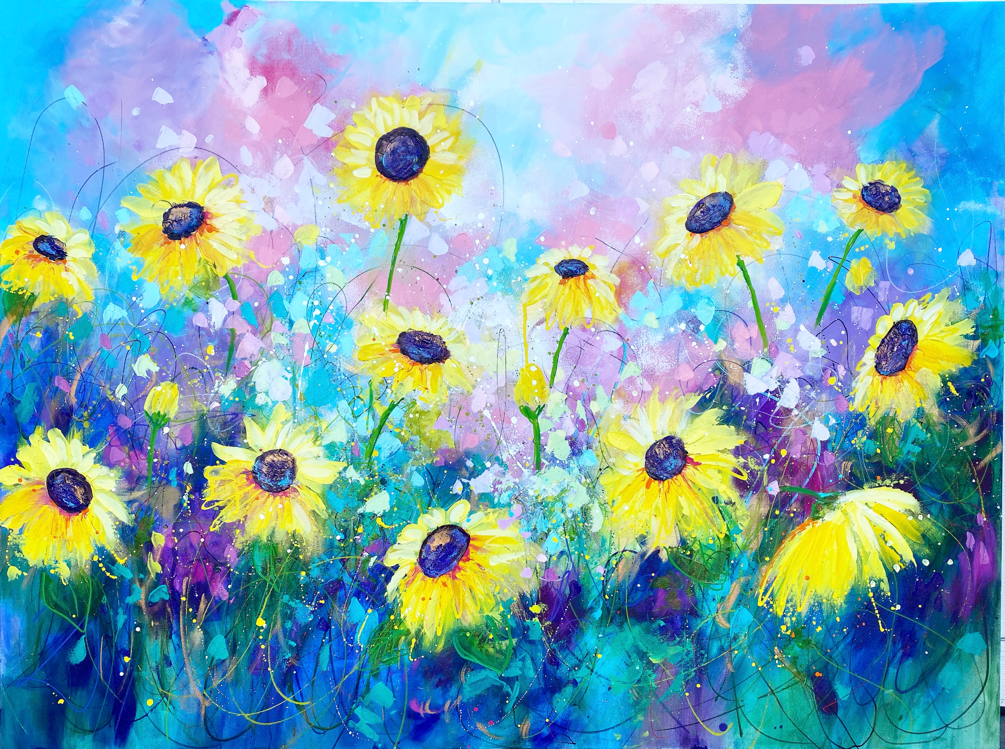 Wild Sunflowers 36”x48”