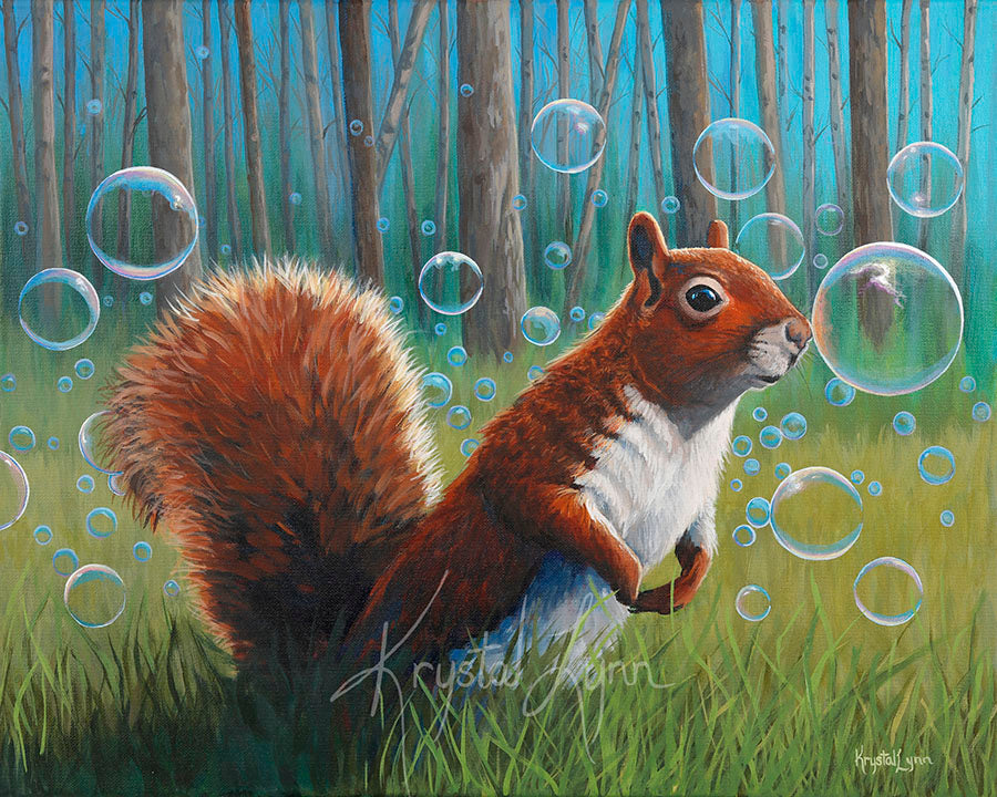 Sammy in a Field of Bubbles (Print or Card)