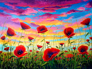 The Melody of the Swirling Vortex and the Sunset Poppies Card