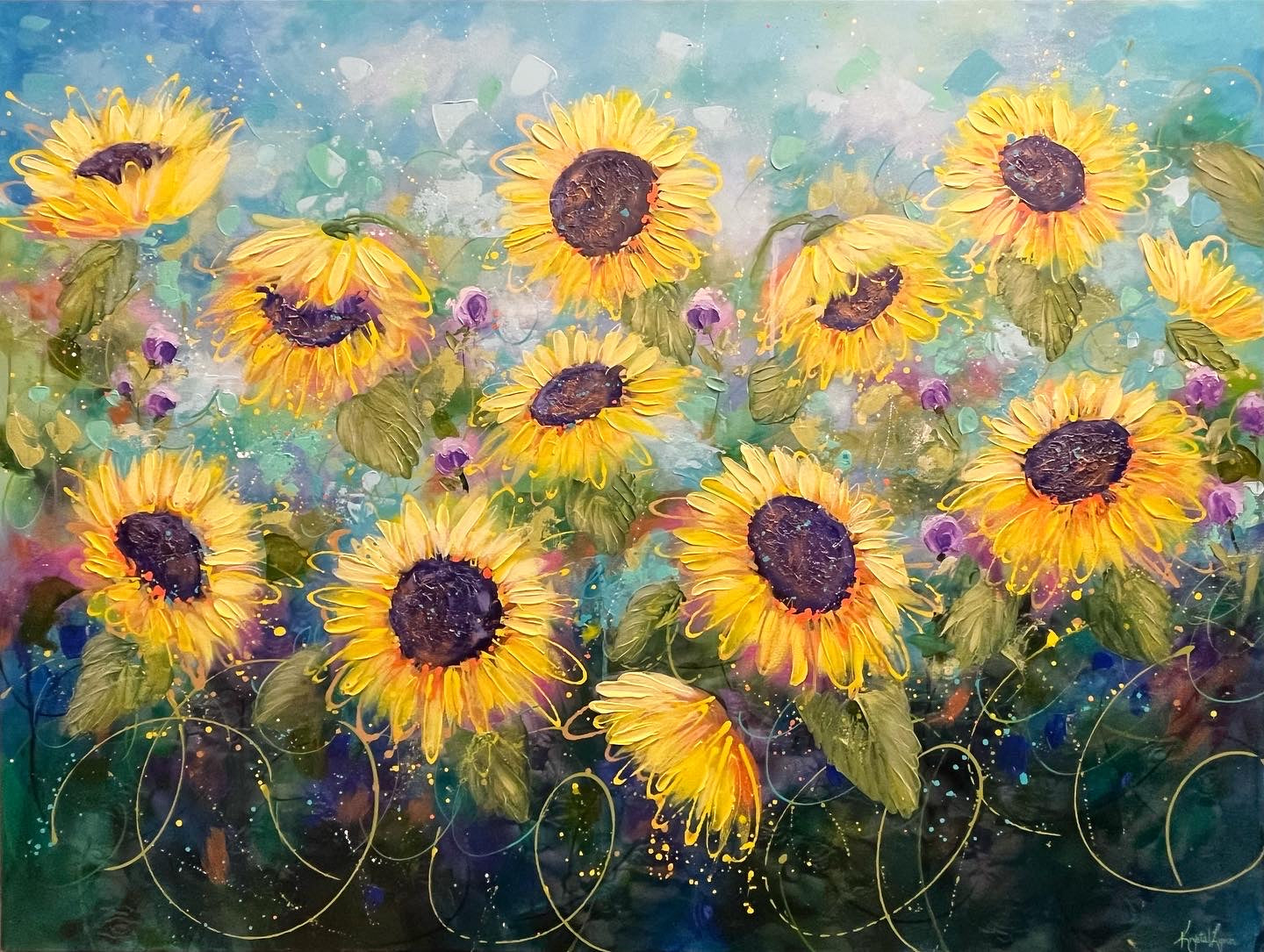 Bursting Sunflowers 36x48