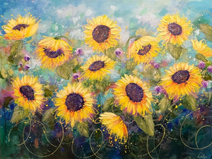 Bursting Sunflowers 36x48